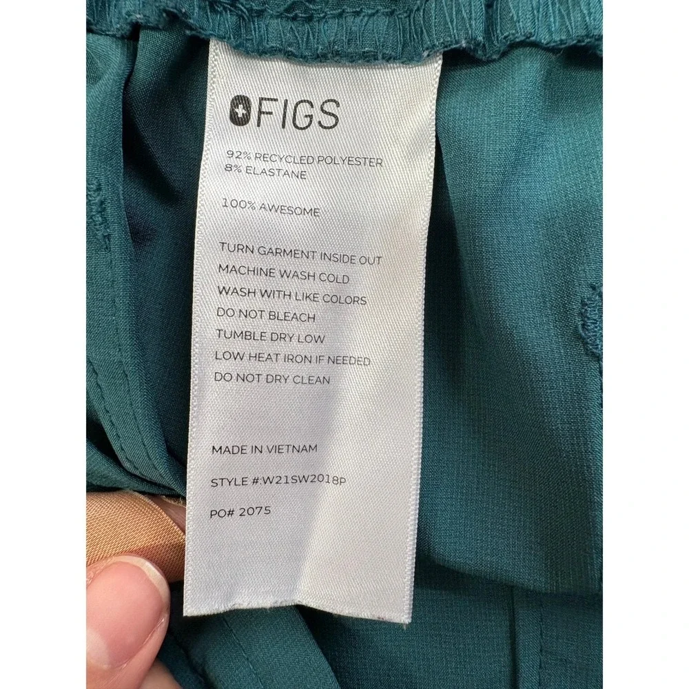 FIGS Technical Yola Teal Green Straight Leg Active Scrub Pants Workwear‎ Cargo M